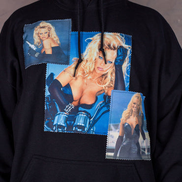 Pamela Andersen Black Hoodie with patches