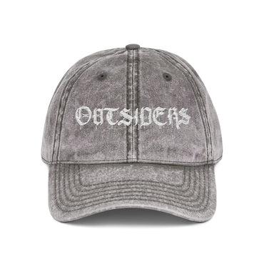 Gray cap with 'OUTSIDERS' embroidered on a white background
