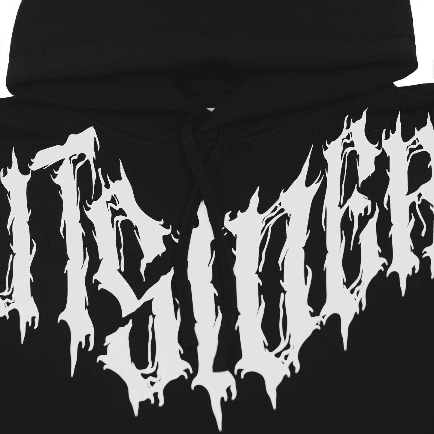 Black Oversized Hoodie With Outsiders In Metal Lettering