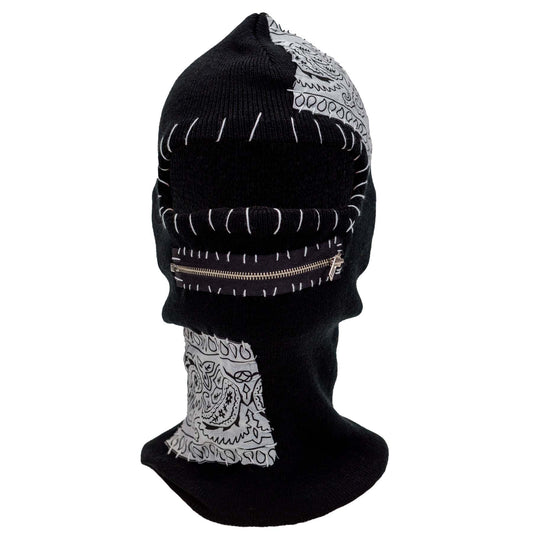 White Zipper Mouth Ski Mask image 0