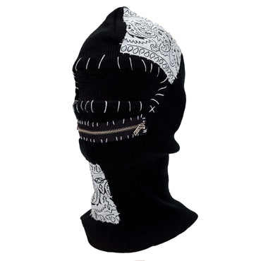 White Zipper Mouth Ski Mask image 1