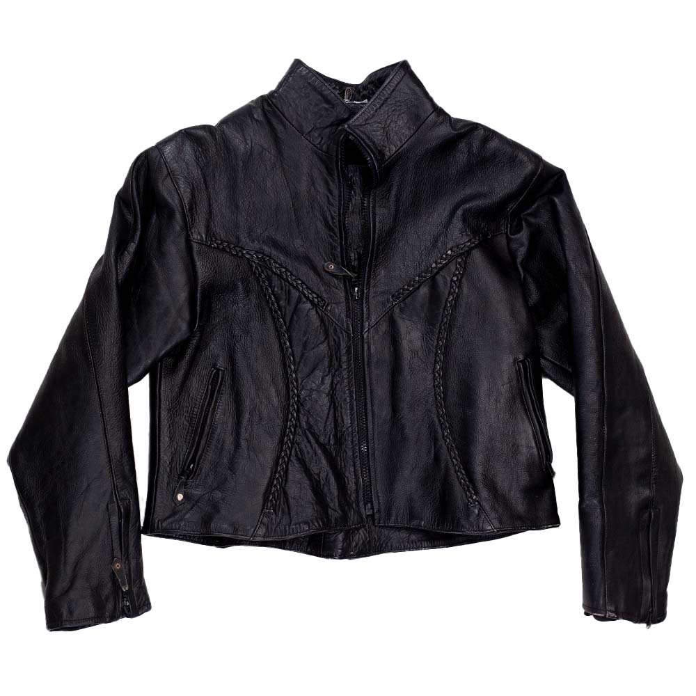 Black leather mens jacket winter coat