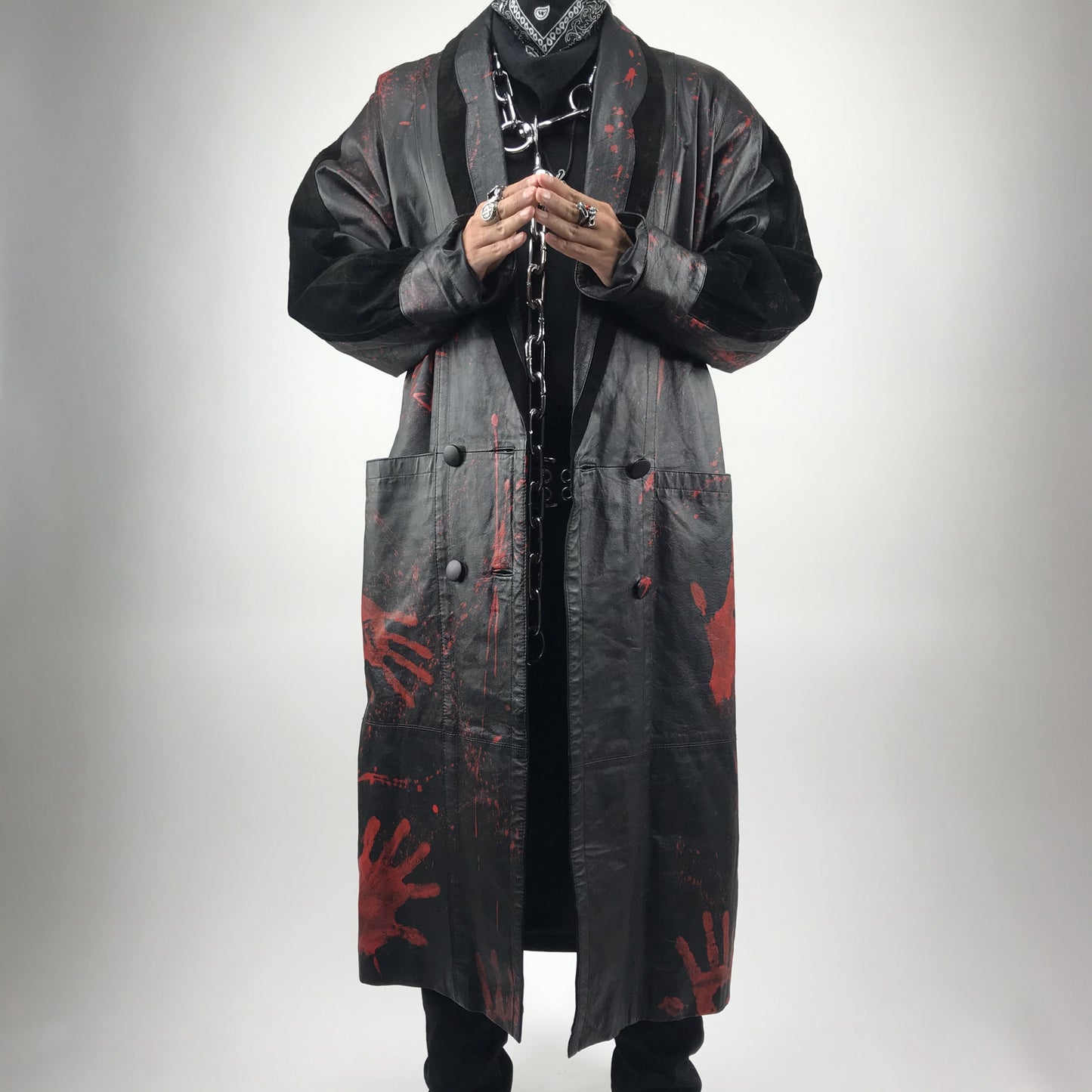 008 Black Bloody Trench Coat image 0