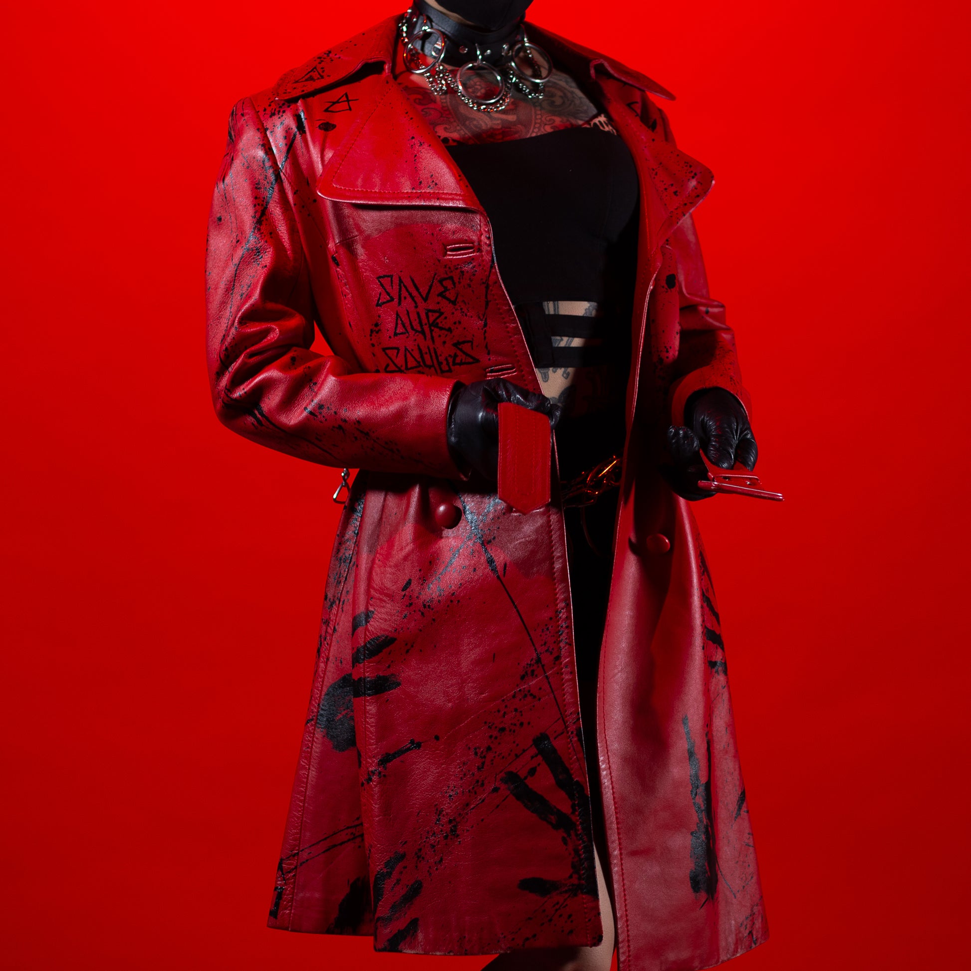 006 Red Bloody Trench Coat image 0