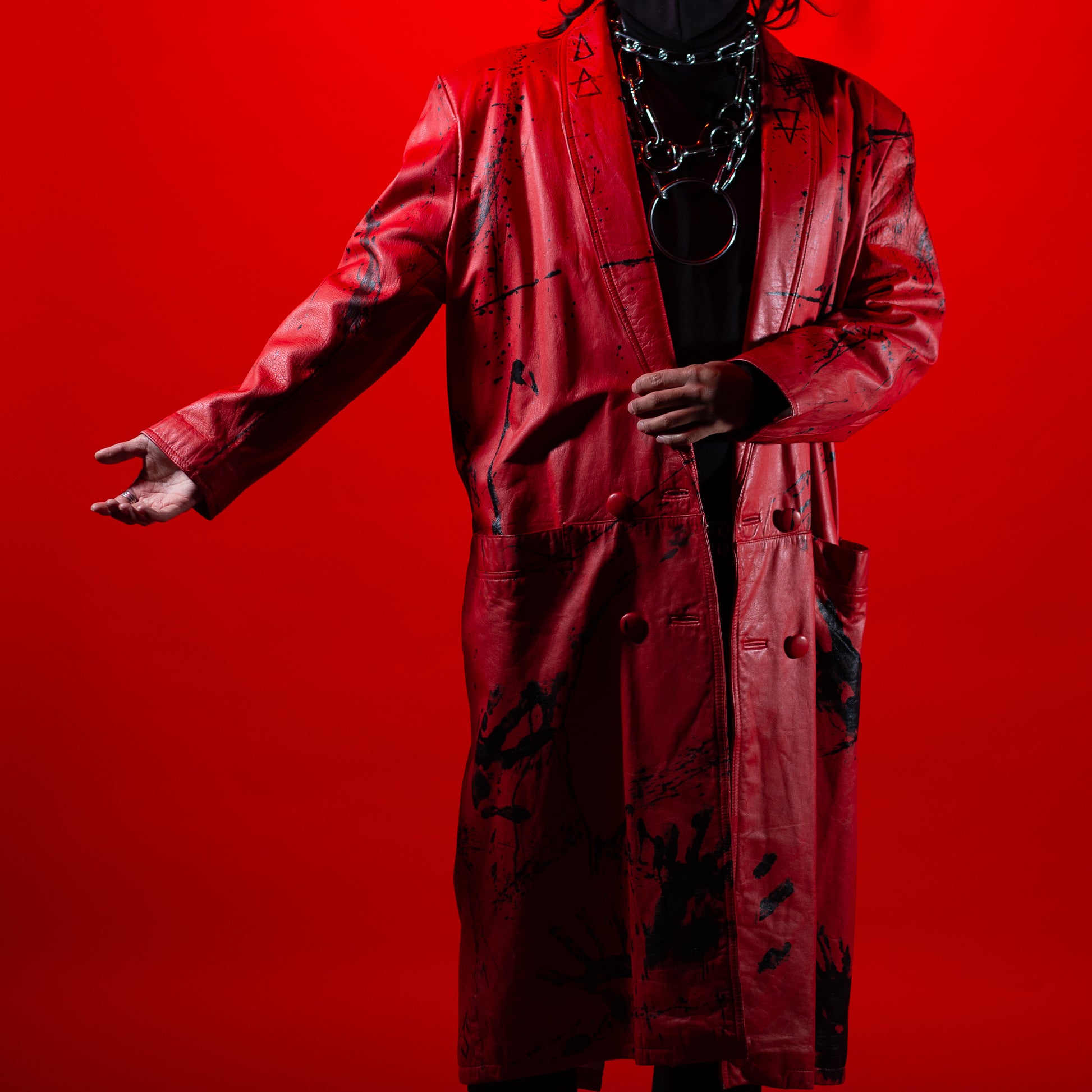 001 Red Bloody Trench Coat image 4
