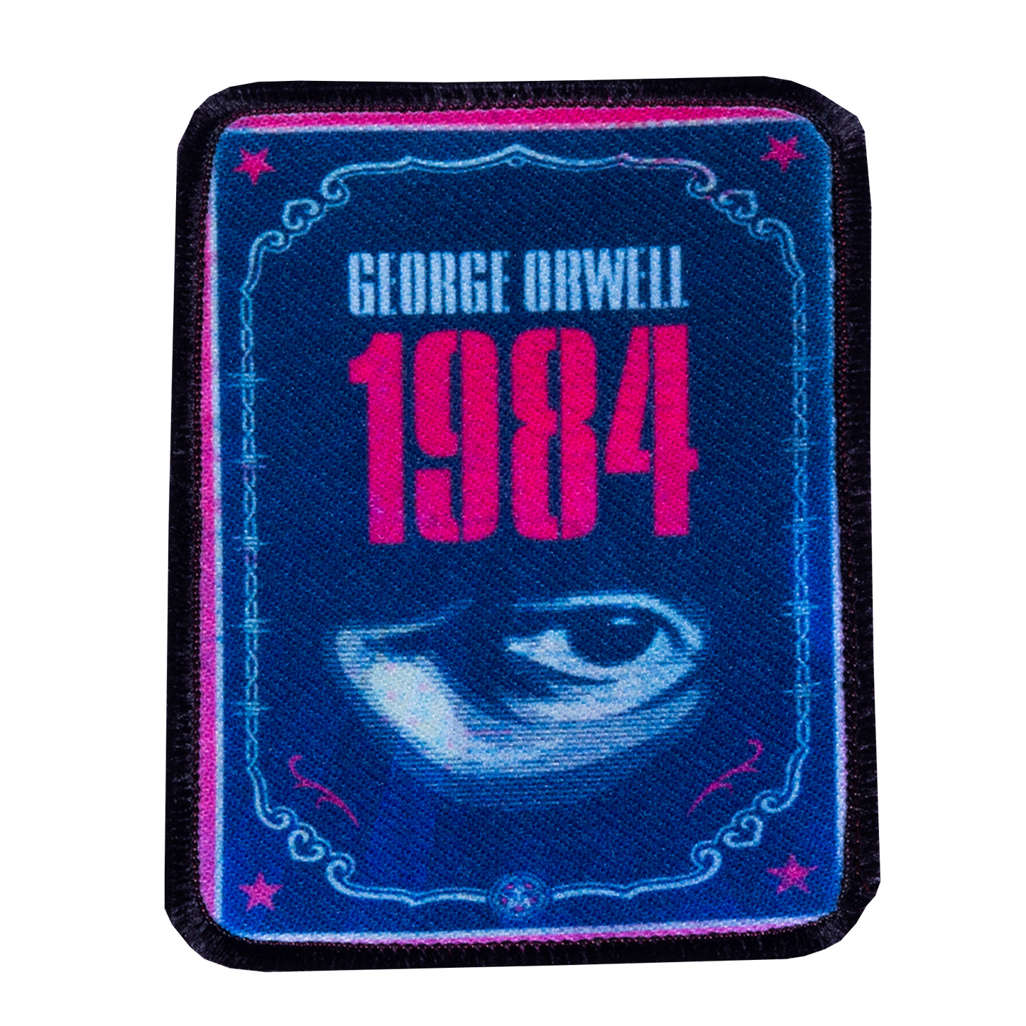 Patch with 'George Orwell 1984' design on a blue background
