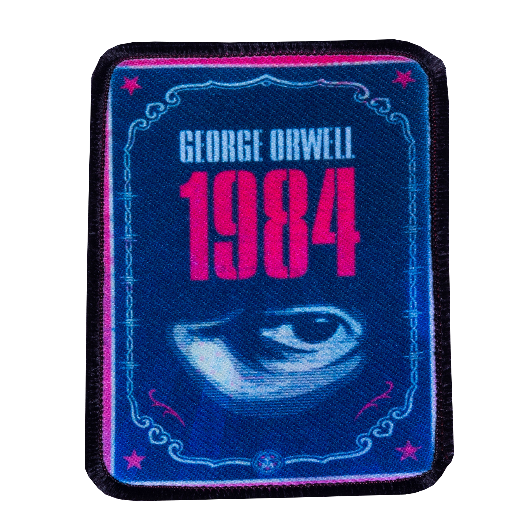 Patch with 'George Orwell 1984' design on a blue background