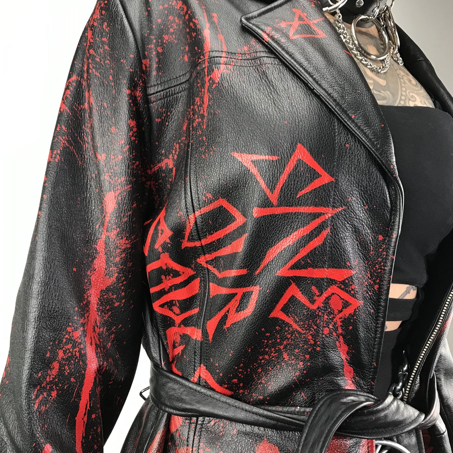 004 Black Bloody Trench Coat image 4