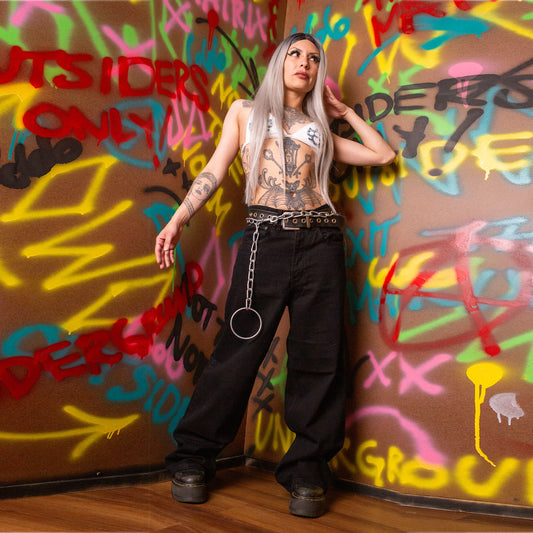 Super Baggy Unisex Black Jeans Bottoms