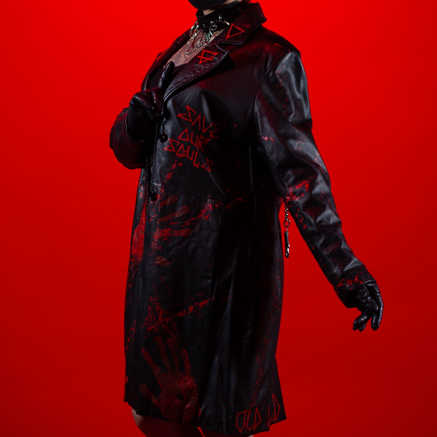 005 Black Bloody Trench Coat image 4