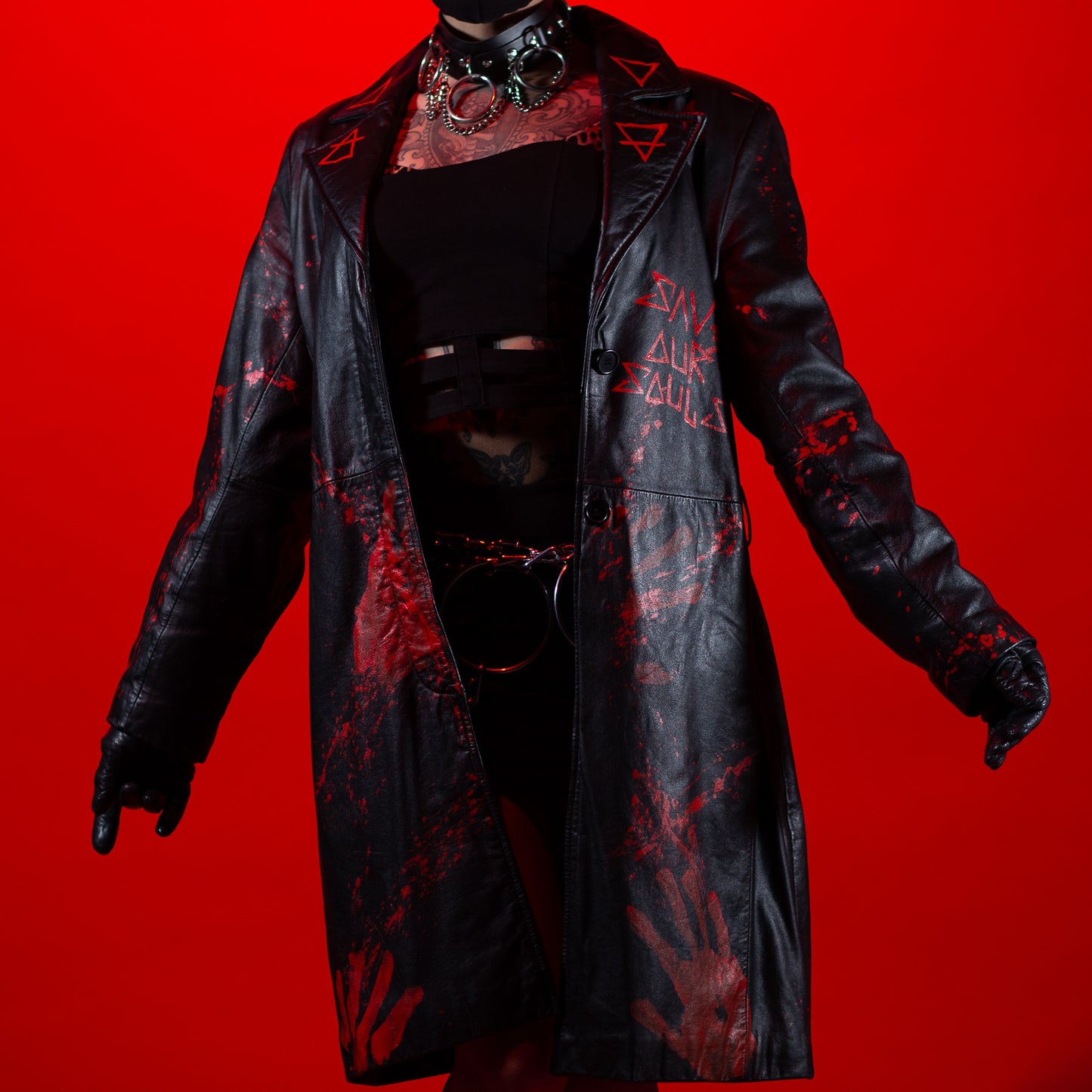 005 Black Bloody Trench Coat image 0