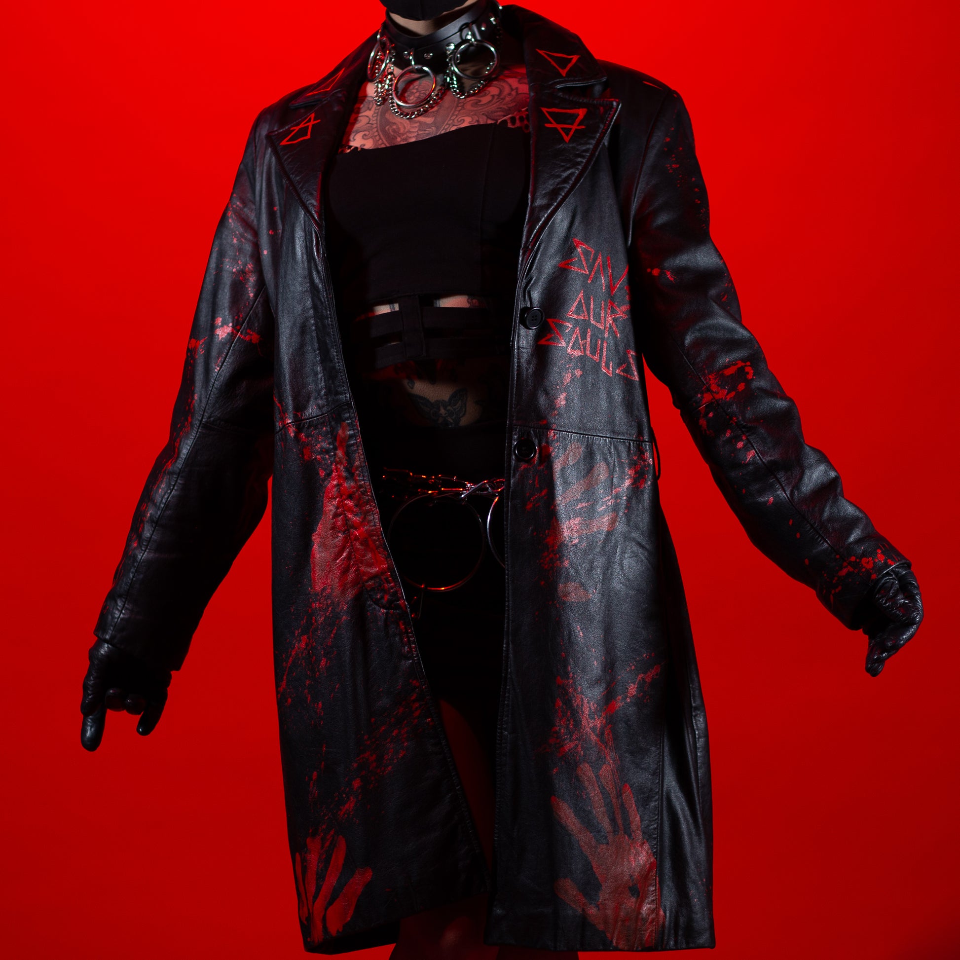 005 Black Bloody Trench Coat image 0