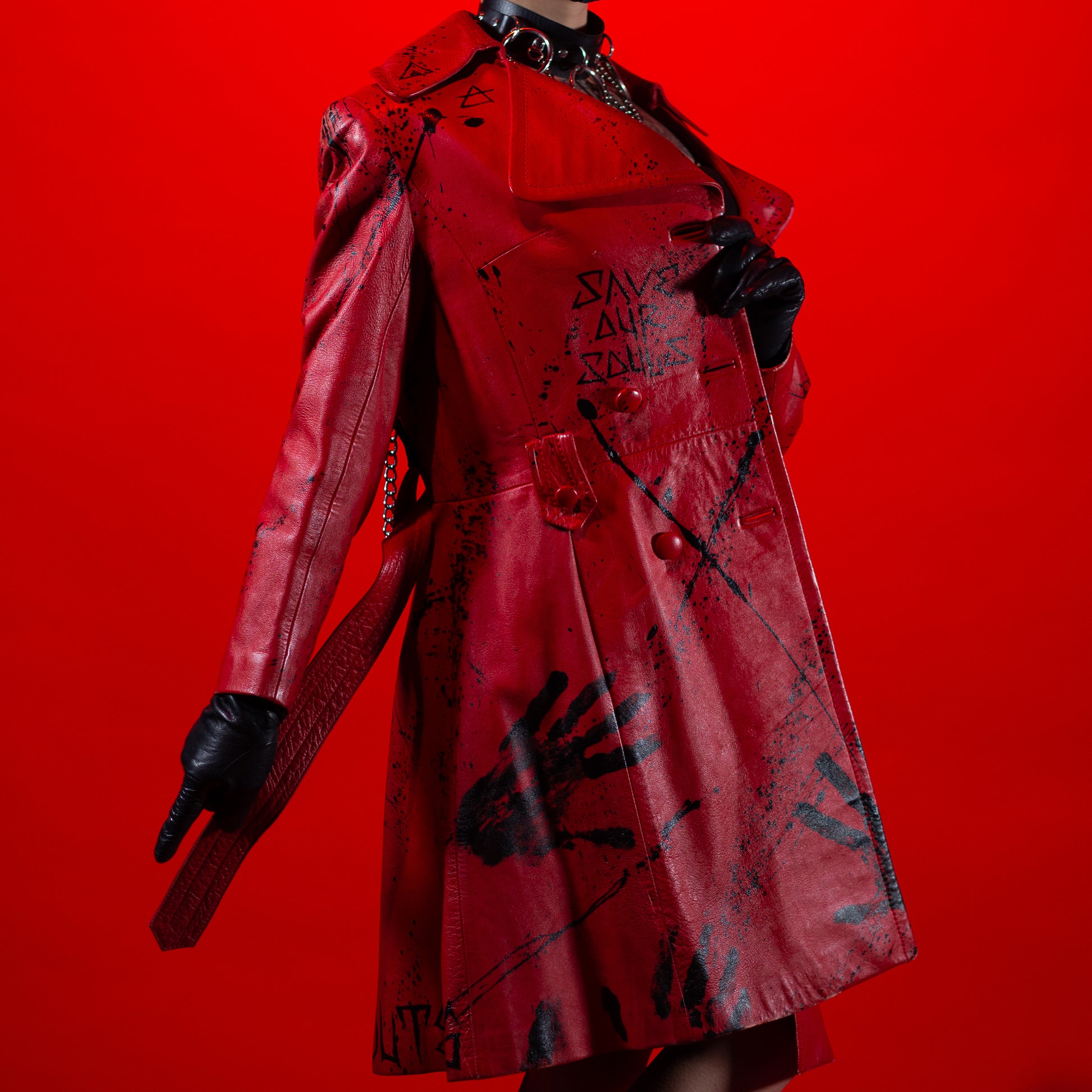 006 Red Bloody Trench Coat image 2