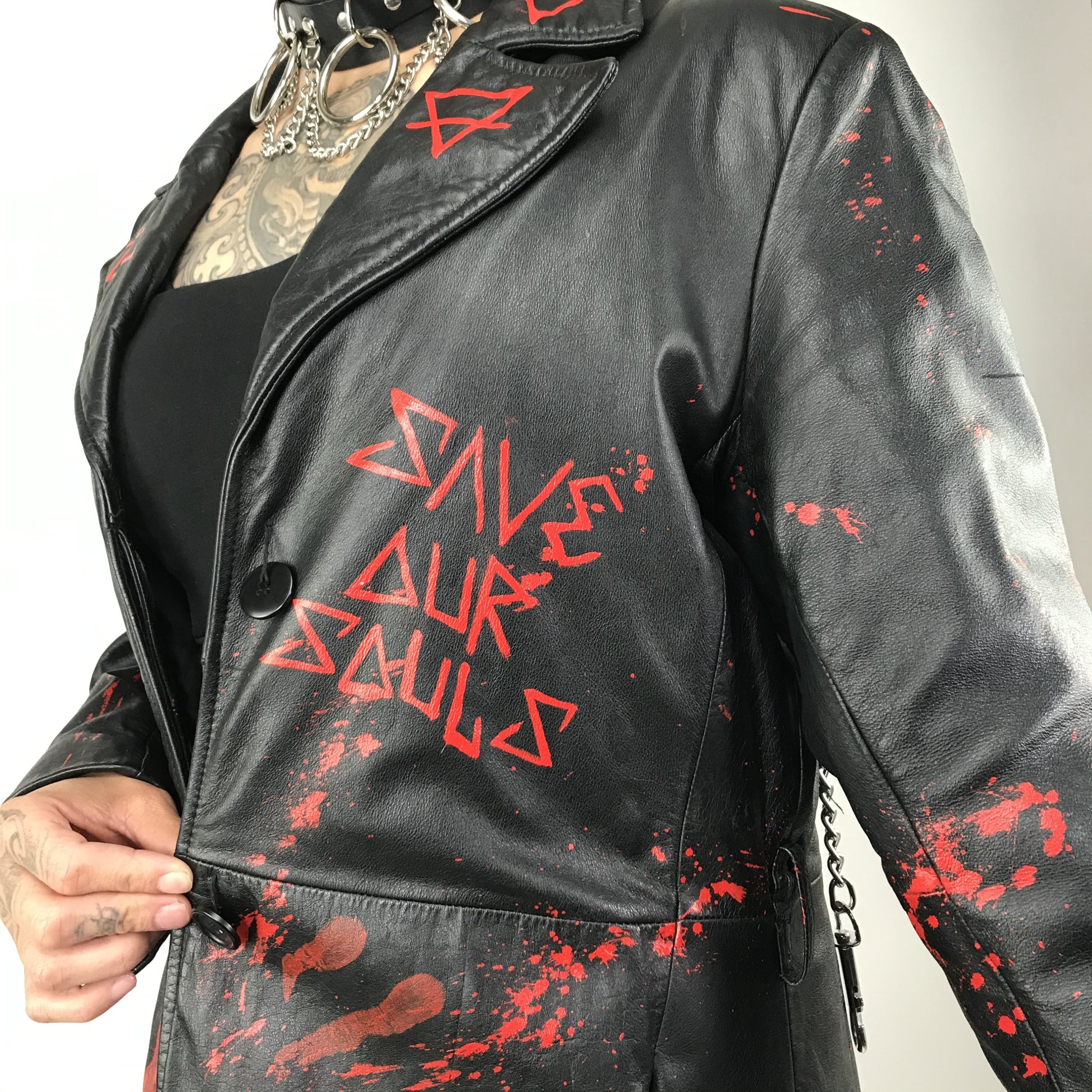 005 Black Bloody Trench Coat image 3