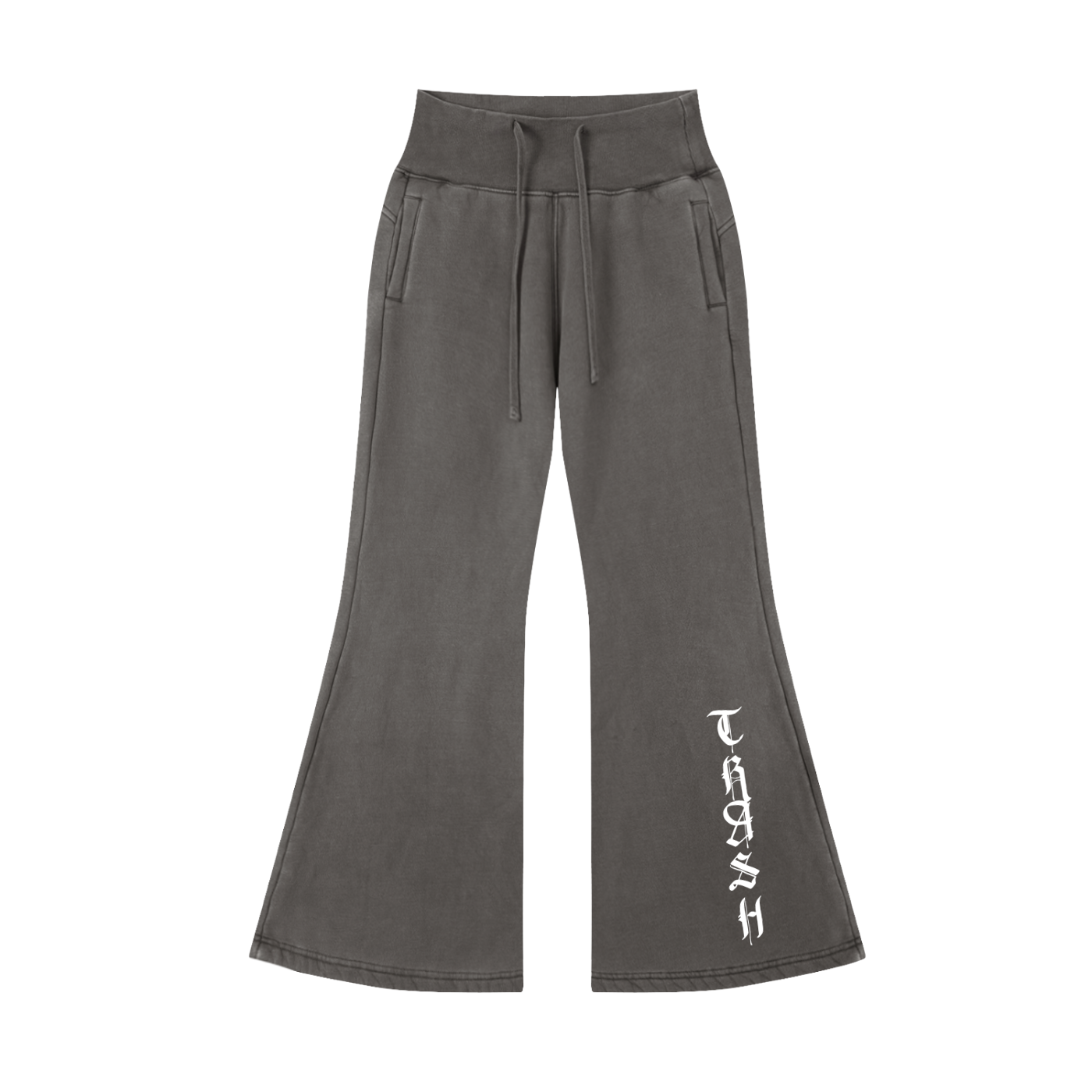 Vintage Washed Flared Fleece Pants Active Wear Gym Gear