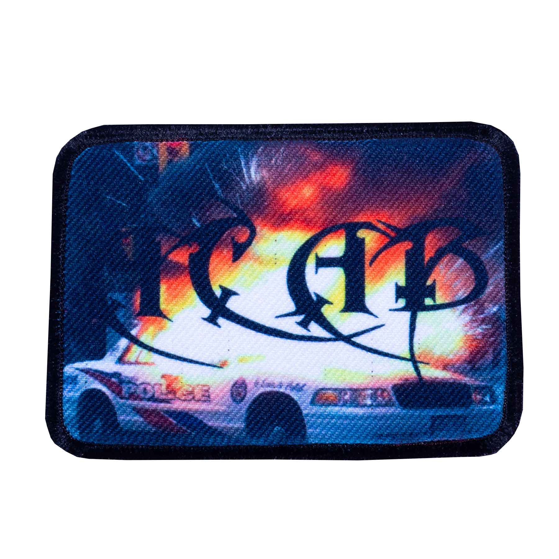 Patch with burning cop car "ACAB" 