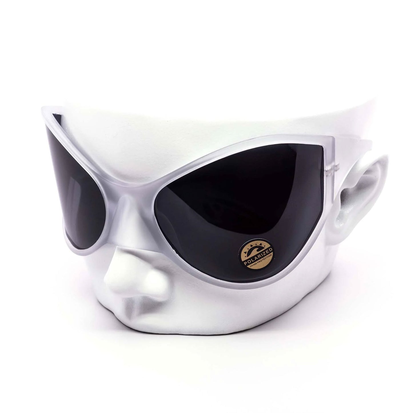 Bandit White Oversized Sunglasses 