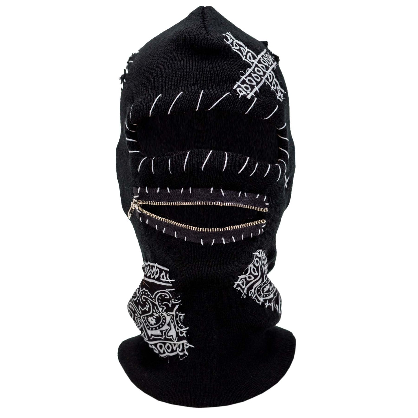 Black Zipper Mouth Ski Mask 