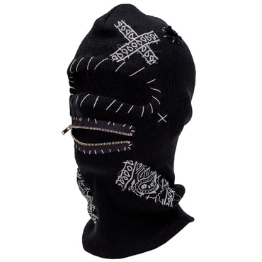 Black Zipper Mouth Ski Mask 