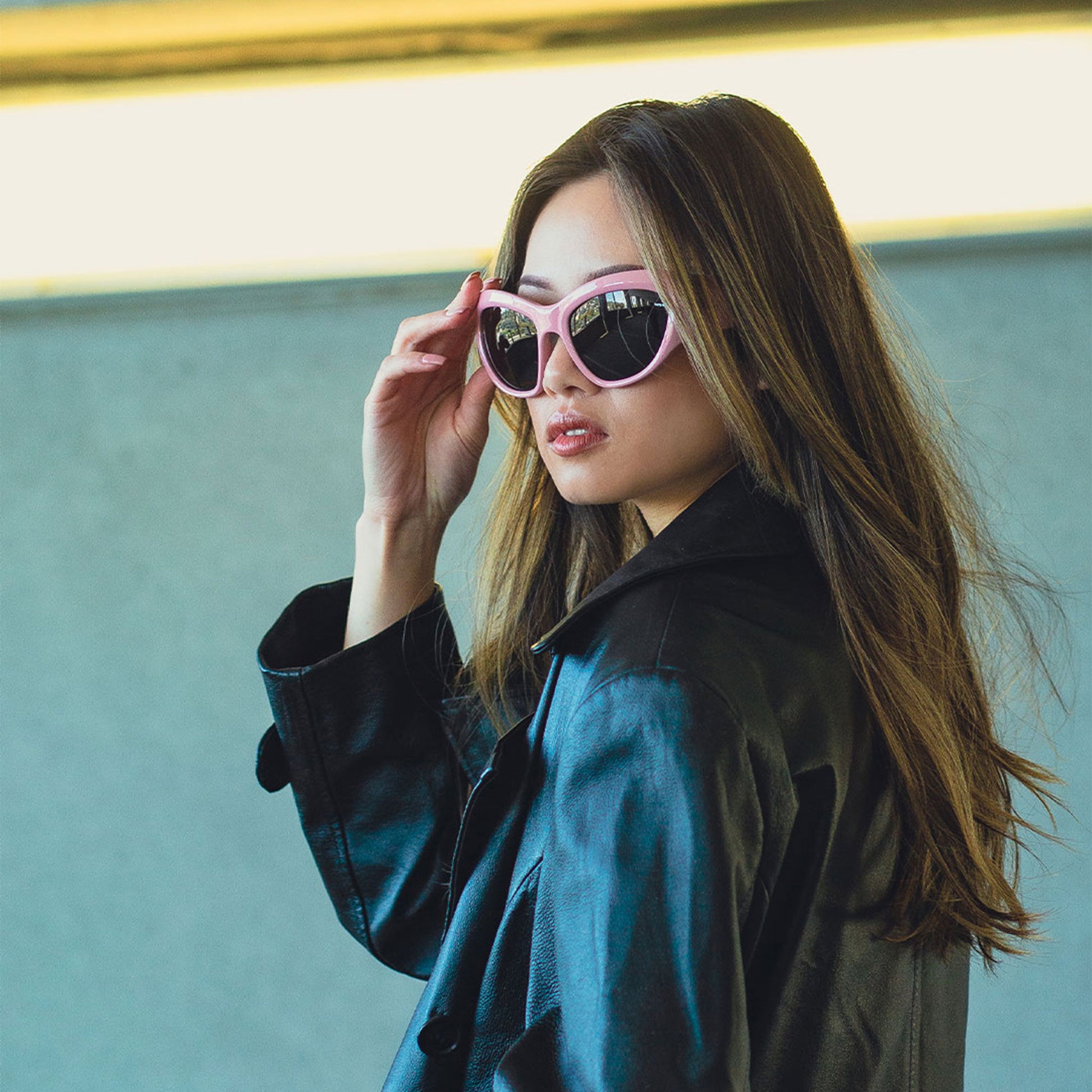 Pink Bug Eye Sunglasses