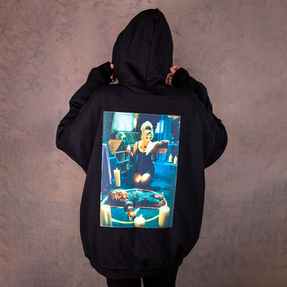 Black hoodie with Chucky Ritual patches
