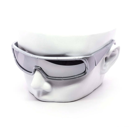 Chunky Treaded Cyclops Silver Sunglasses 