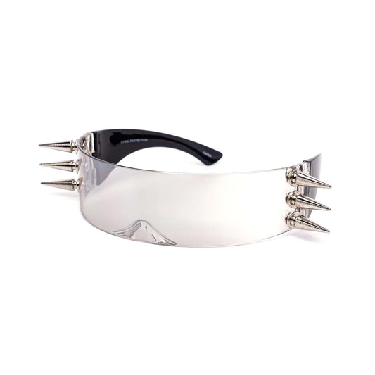 Cyberpunk Clear  Spiked Rave Sunglasses
