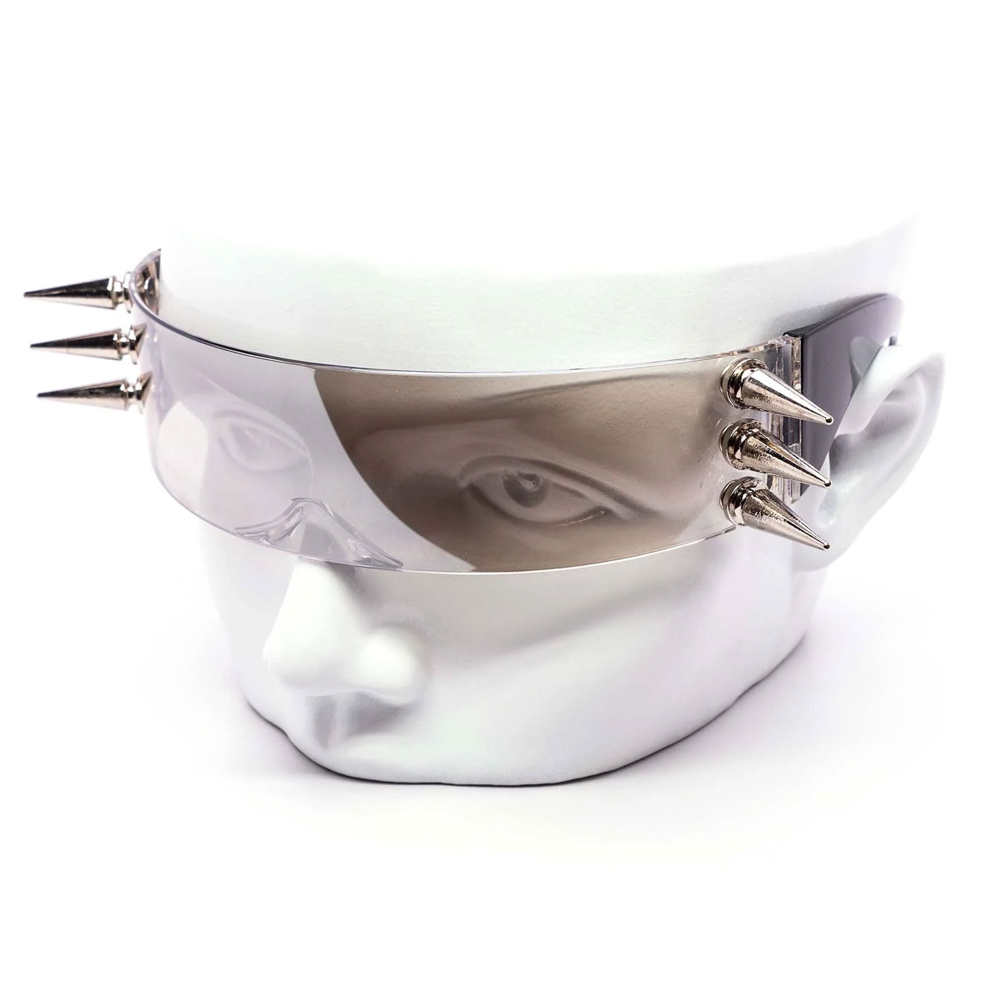 Clear Cyberpunk Spiked Rave Sunglasses 