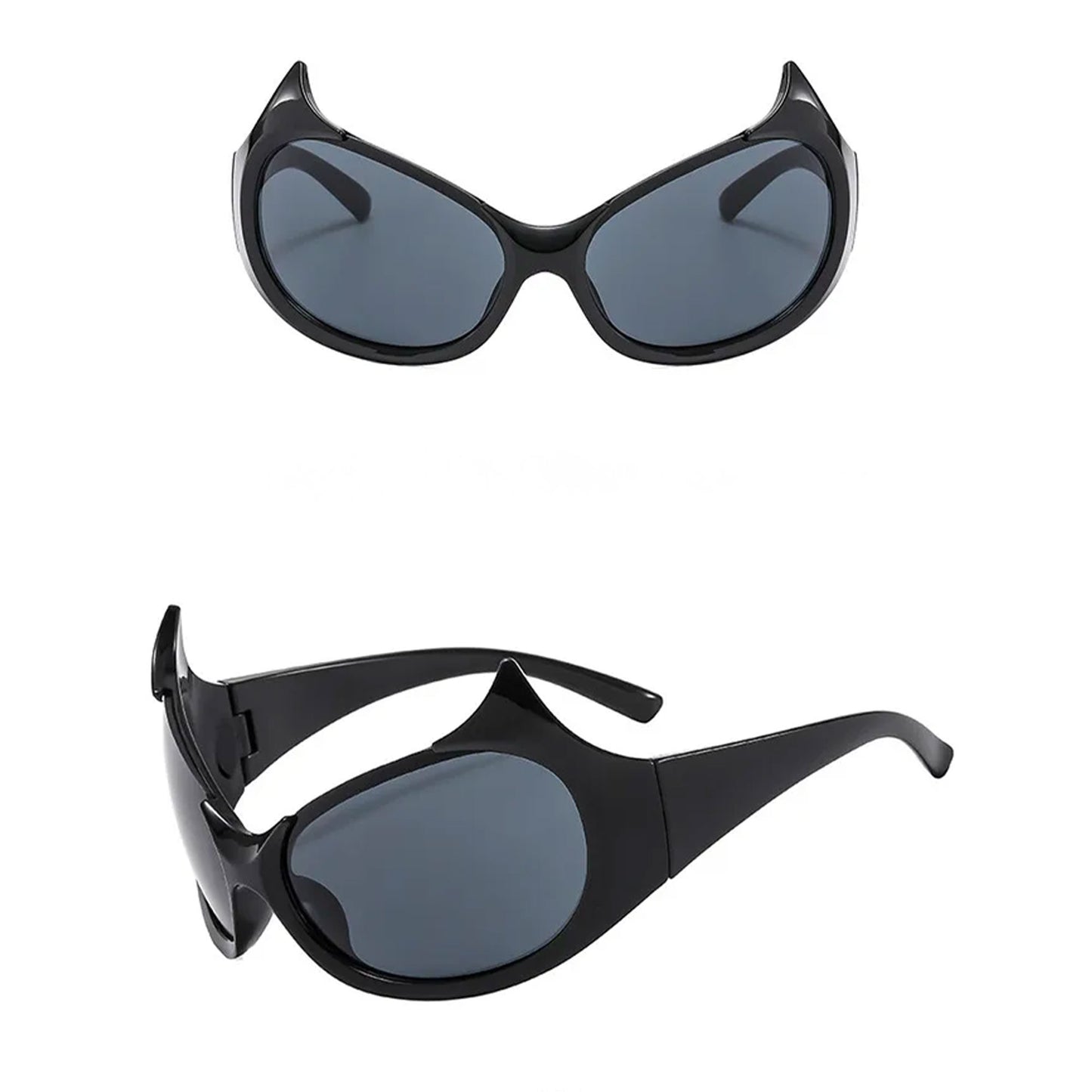 Devil Bat Oversized Black Sunglasses 