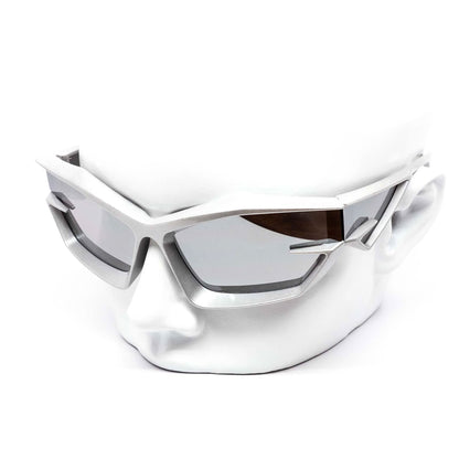 White Futuristic Rider Sunglasses 