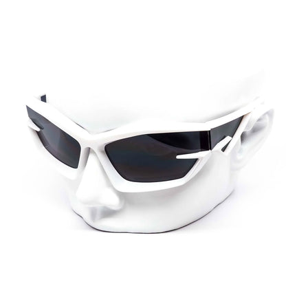 Futuristic Rider White Sunglasses 