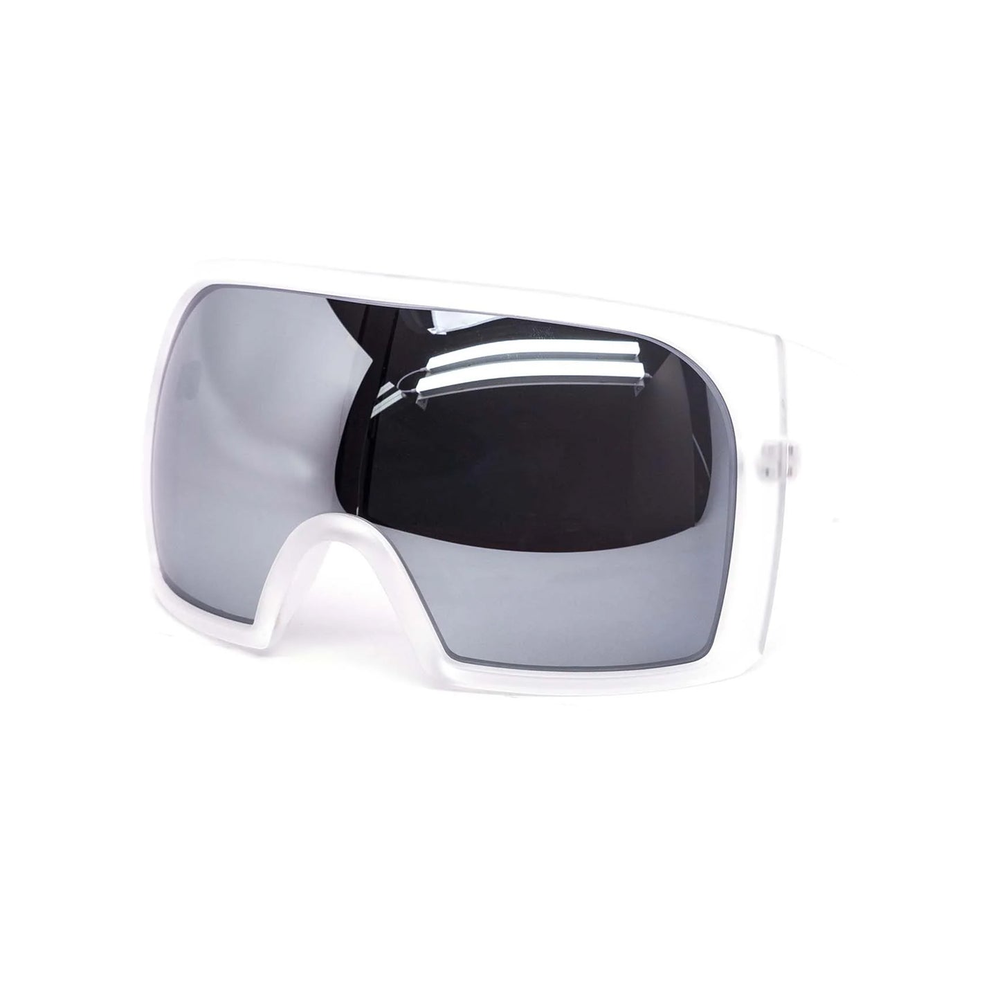 Futuristic White Ski Sunglasses Festival Wear