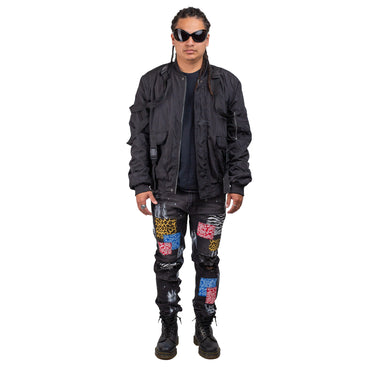 Men’s Punk Crust Pants with Patches 