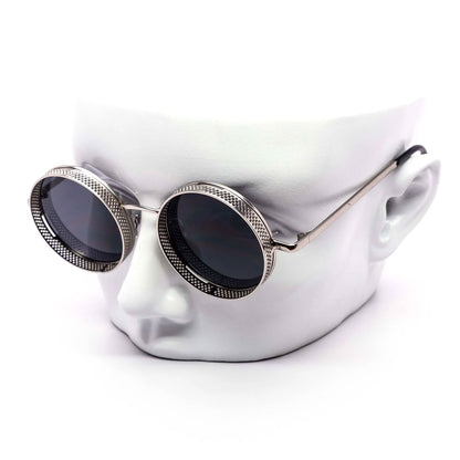 Silver Metal Steampunk Sunglasses 