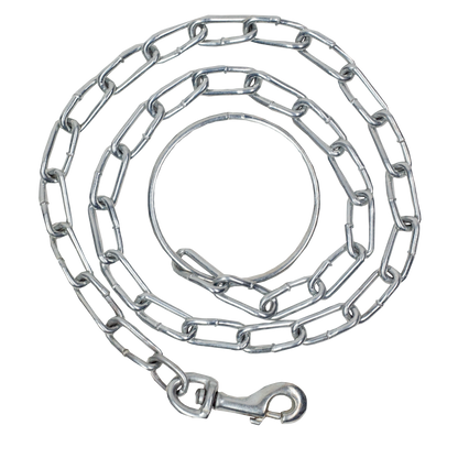 Metal chain with a clasp on a white background