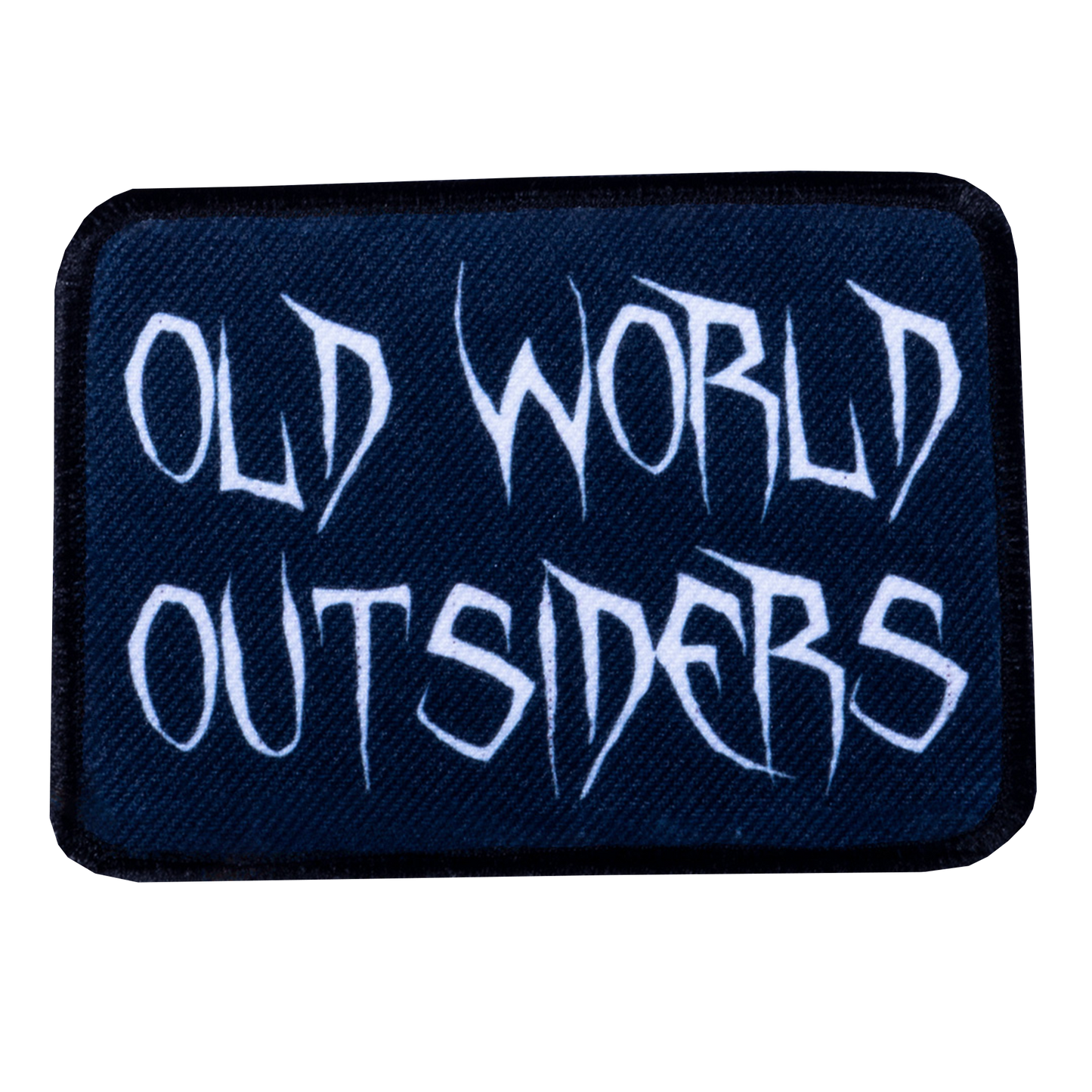 Black patch with 'Old World Outsiders' text on a white background