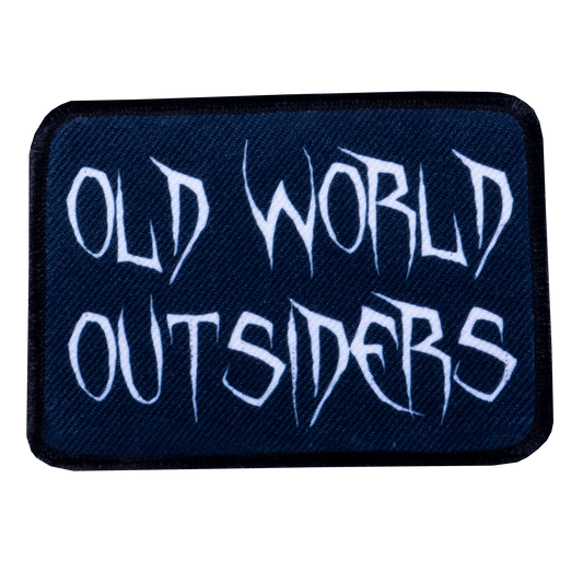 Black patch with 'Old World Outsiders' text on a white background