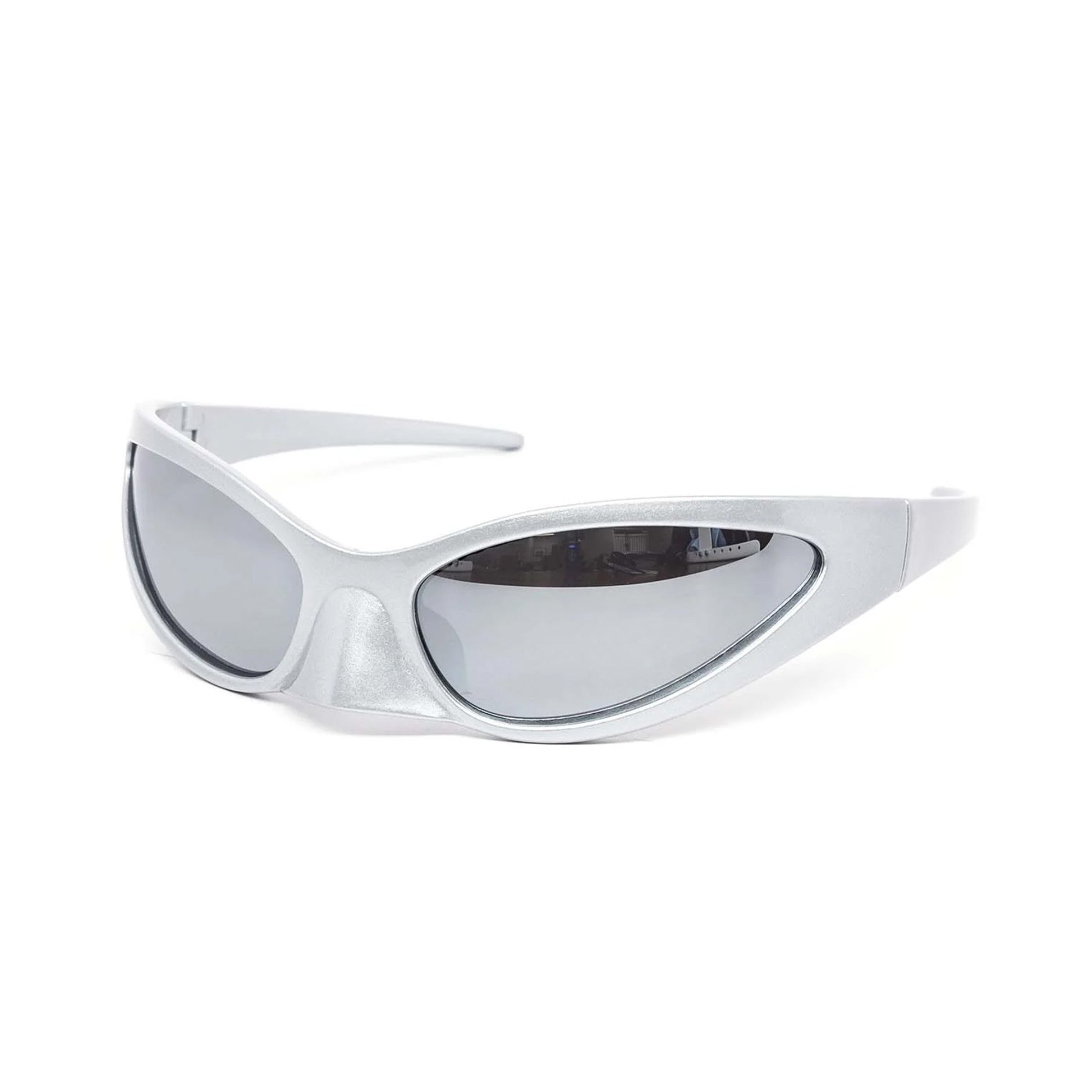 Oval Phantom Nose Guard Silver Sunglasses 
