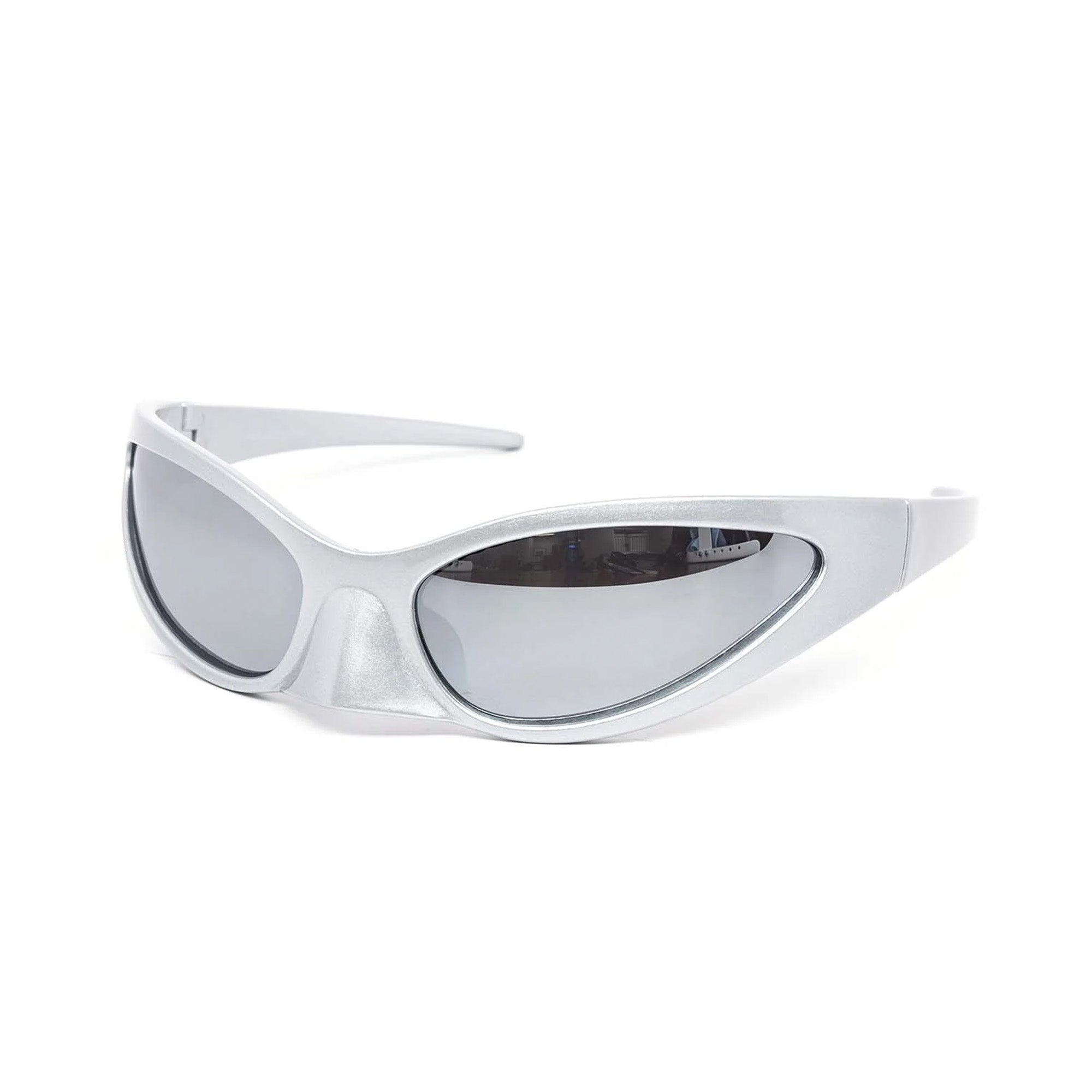 Oval Phantom Nose Guard Silver Sunglasses 
