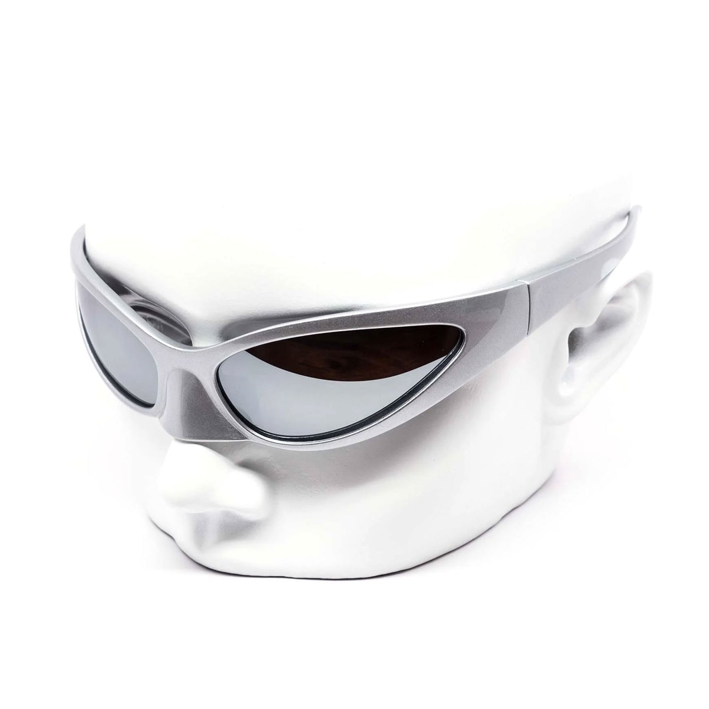 Oval Phantom Nose Guard Silver Sunglasses
