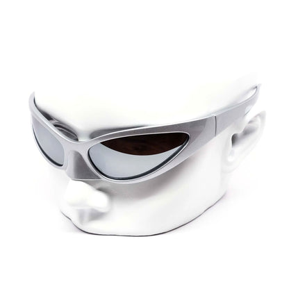 Oval Phantom Nose Guard Silver Sunglasses
