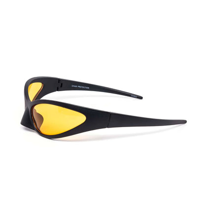 Oval Phantom Nose Guard Sunglasses With Yellow Lens
