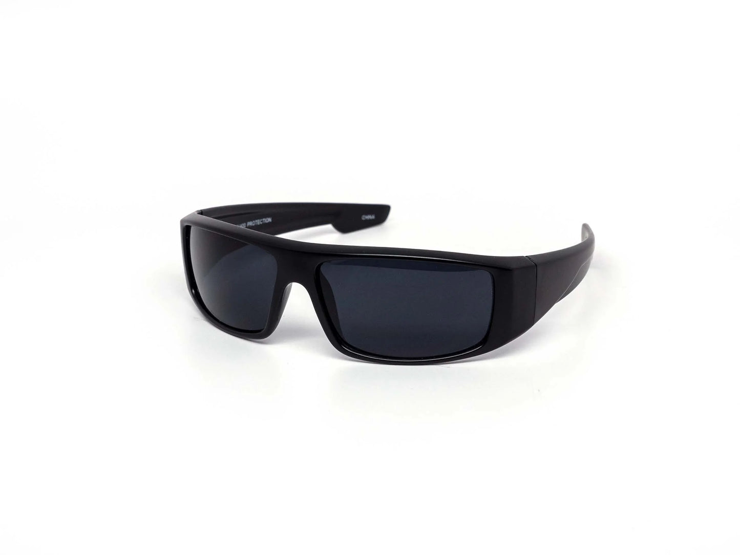 Black sunglasses on a white background