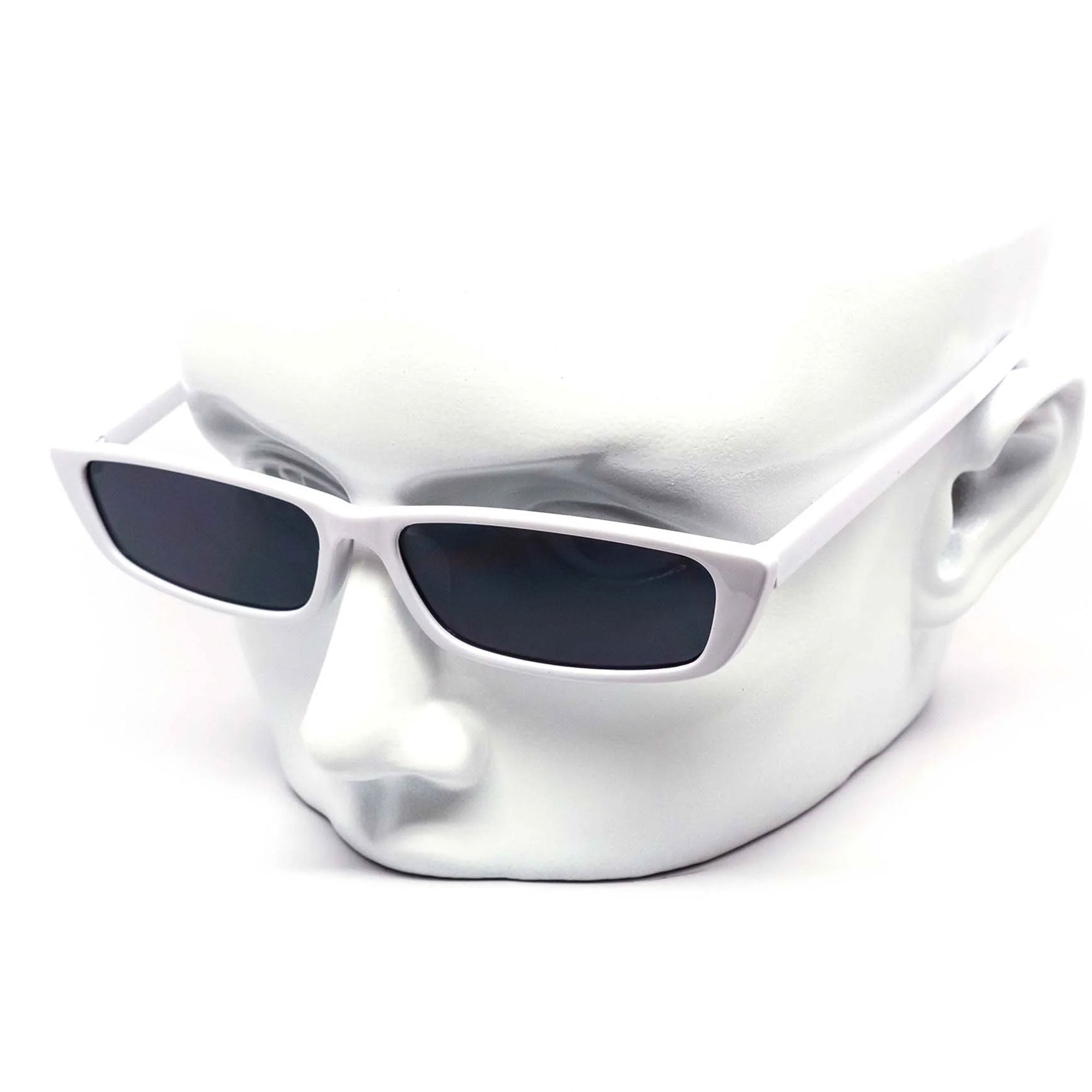 Slim Chic White Sunglasses 