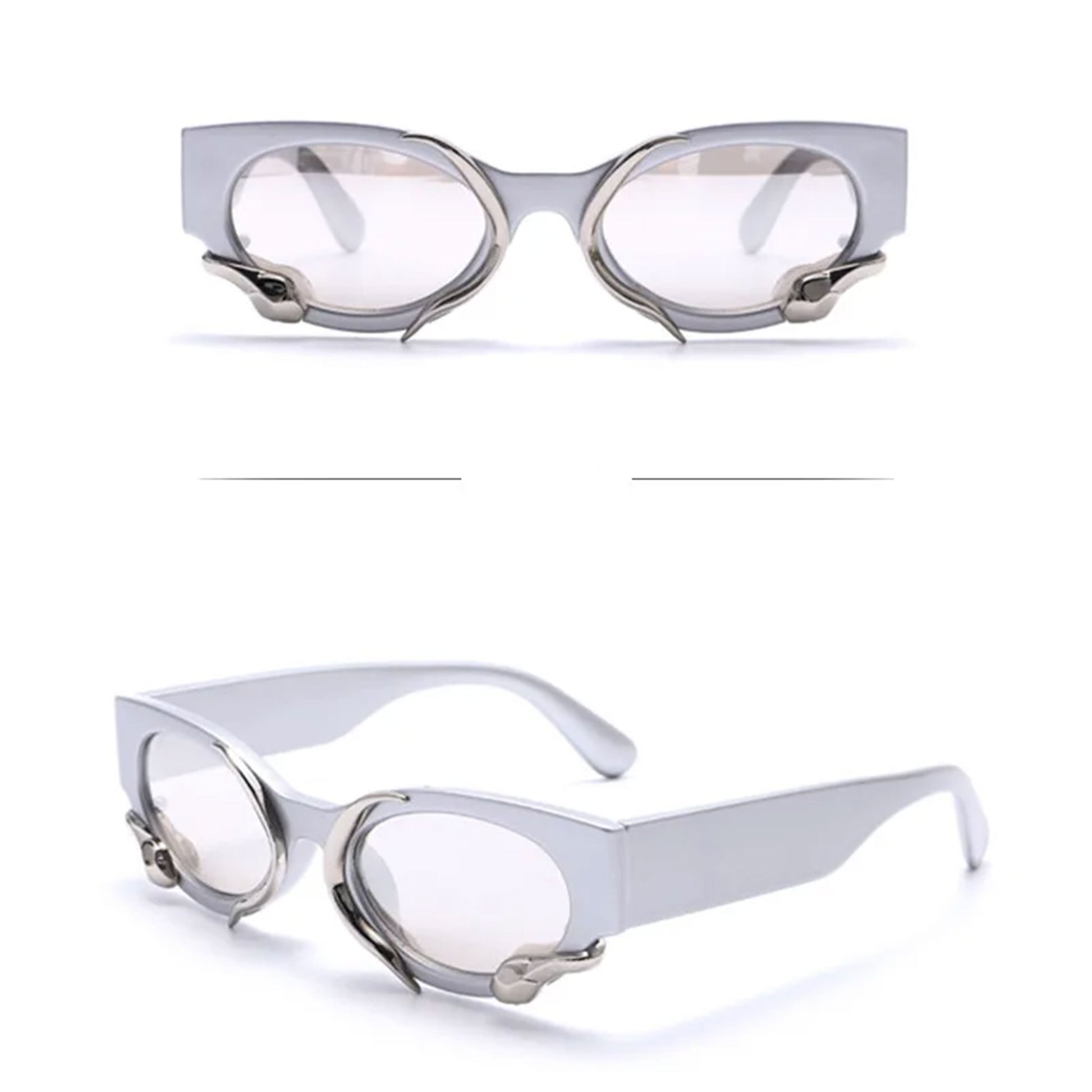 Twisted Snakes White Sunglasses