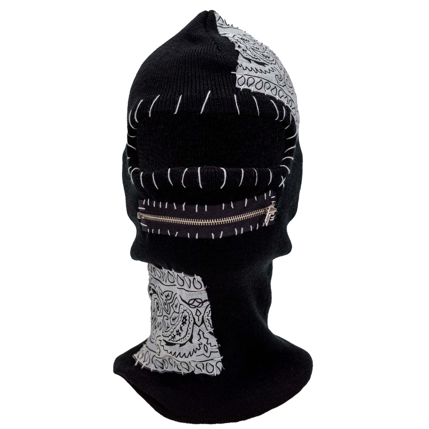 White Zipper Mouth Ski Mask image 0