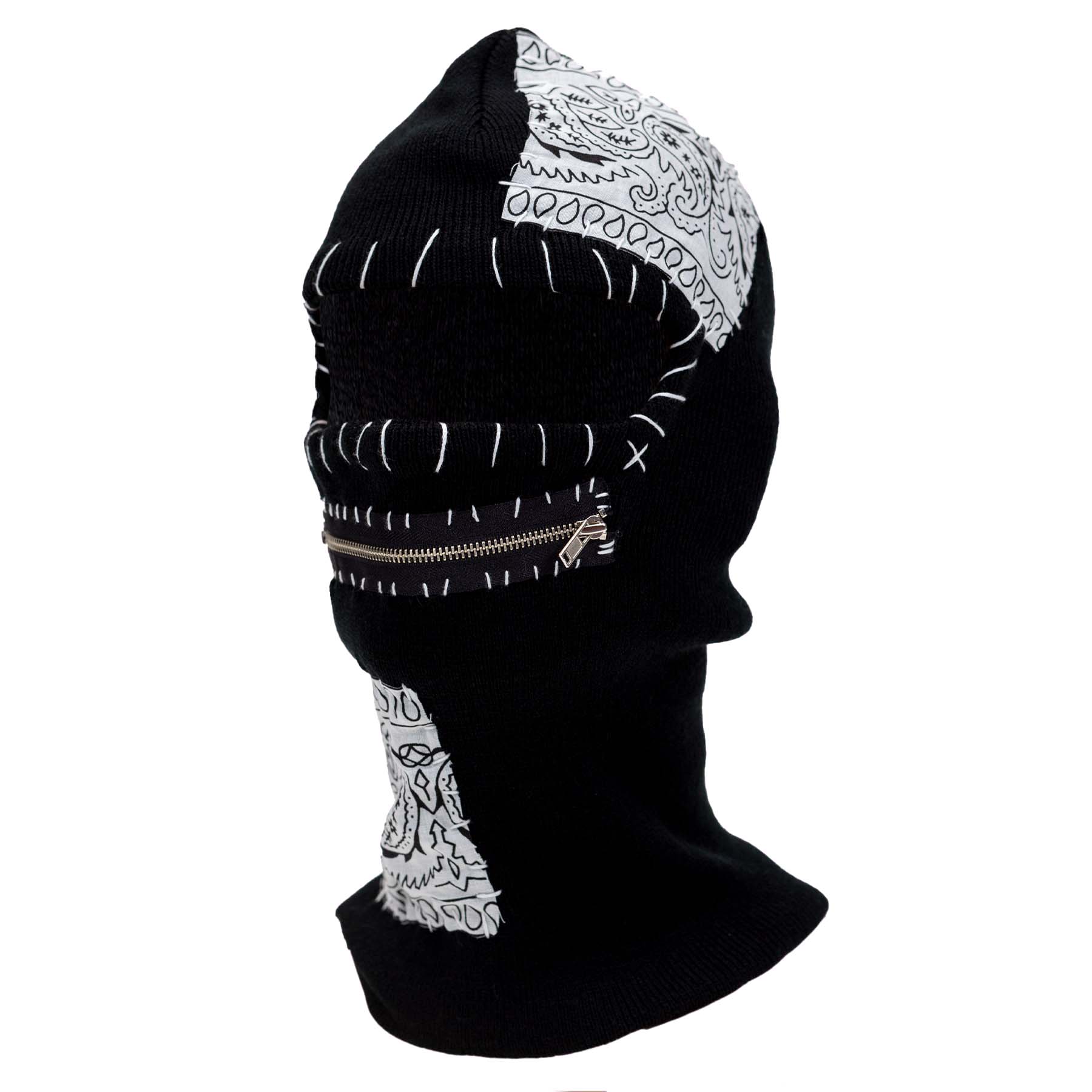 White Zipper Mouth Ski Mask image 1