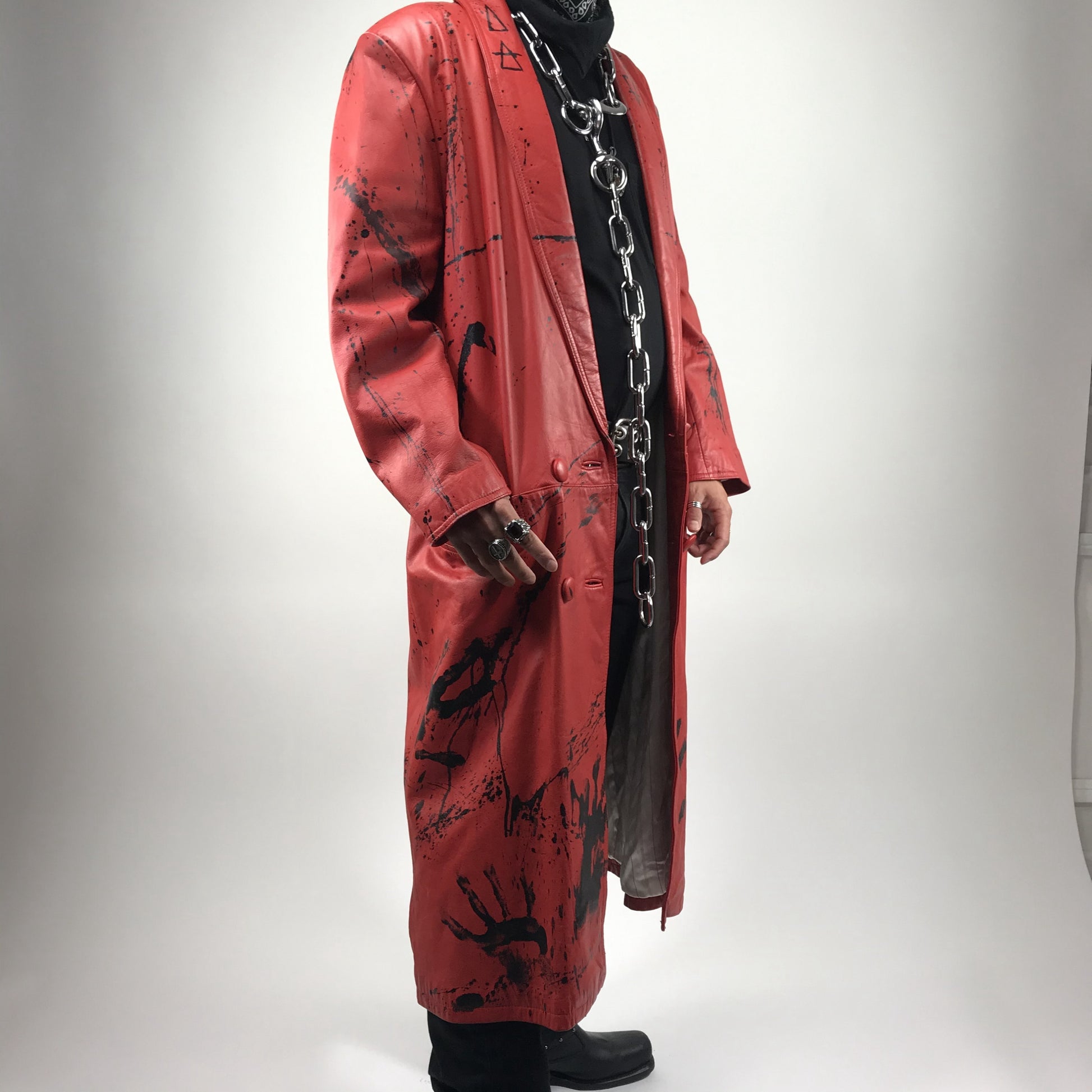 001 Red Bloody Trench Coat image 3