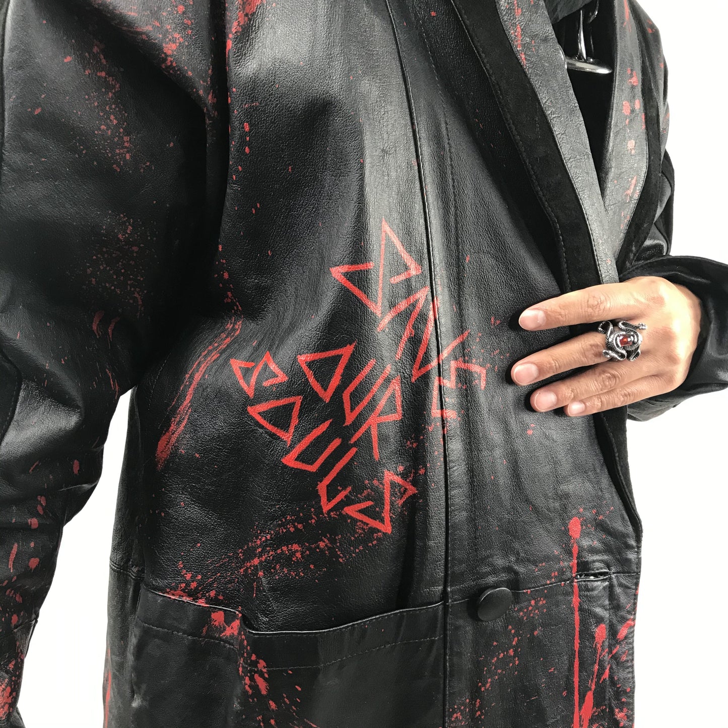008 Black Bloody Trench Coat image 2