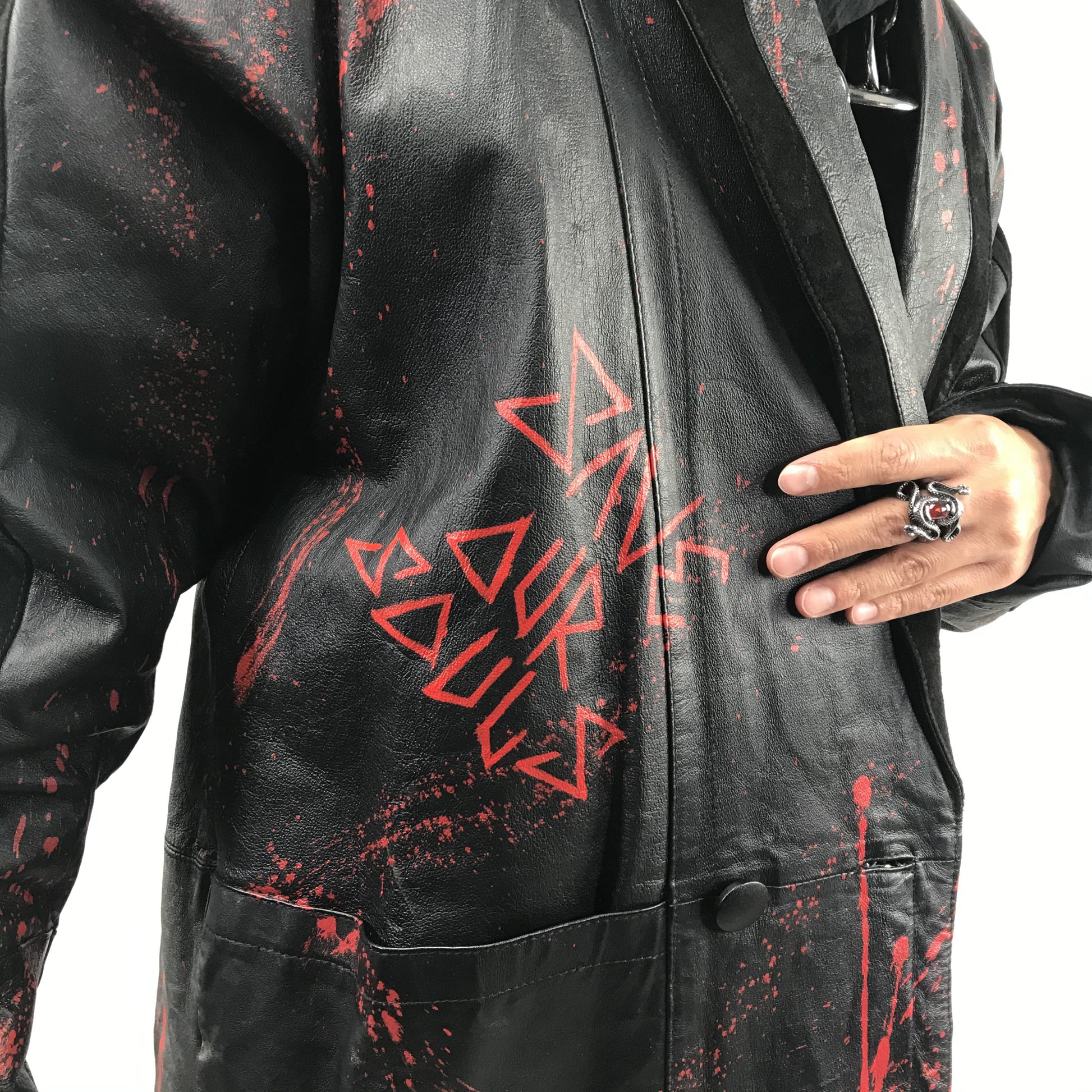 008 Black Bloody Trench Coat image 2
